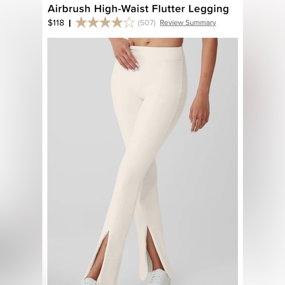 ALO YOGA Airbrush Flutter Legging XS Ivory - Picture 1 of 4